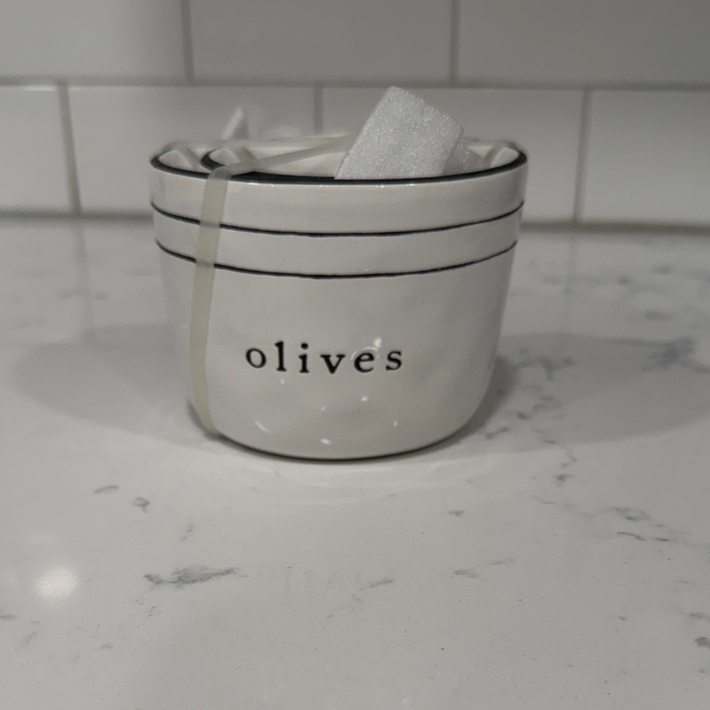 White and Black Olive/Pit Bowl Set